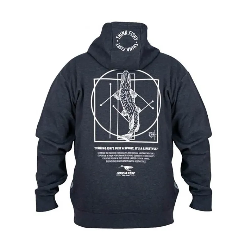 Skeater Sweat Homme Hoody By Think Fishy Art - Gris