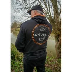 Sweat Homme Sonubaits 1/4 Zip Hoodie With Phone Pocket - Noir/Orange