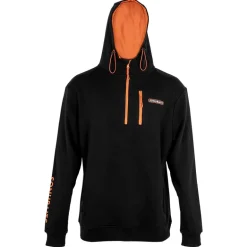 Sweat Homme Sonubaits 1/4 Zip Hoodie With Phone Pocket - Noir/Orange
