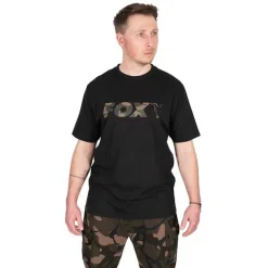 Tee Shirt Manches Courtes Homme Fox Black/Camo Logo T-Shirt - Noir