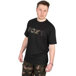 Tee Shirt Manches Courtes Homme Fox Black/Camo Logo T-Shirt - Noir