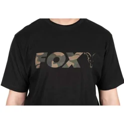 Tee Shirt Manches Courtes Homme Fox Black/Camo Logo T-Shirt - Noir