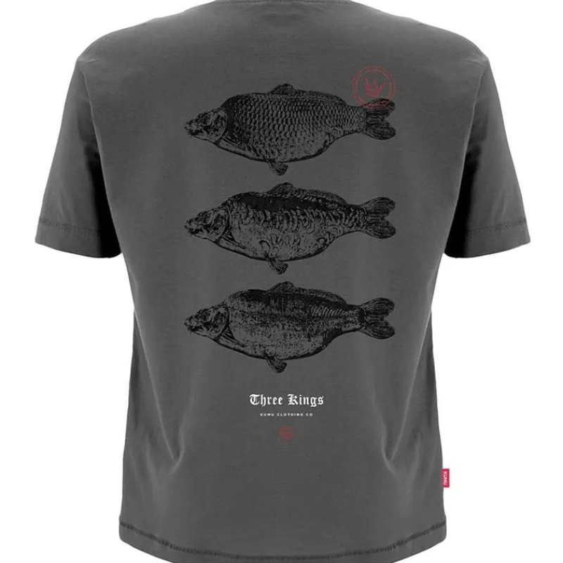 Kumu Tee Shirt Manches Courtes Homme 3 Kings T-Shirt - Gris