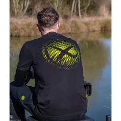 Tee Shirt Manches Courtes Homme Fox Matrix Large Fade T-Shirt Black/Lime - Noir