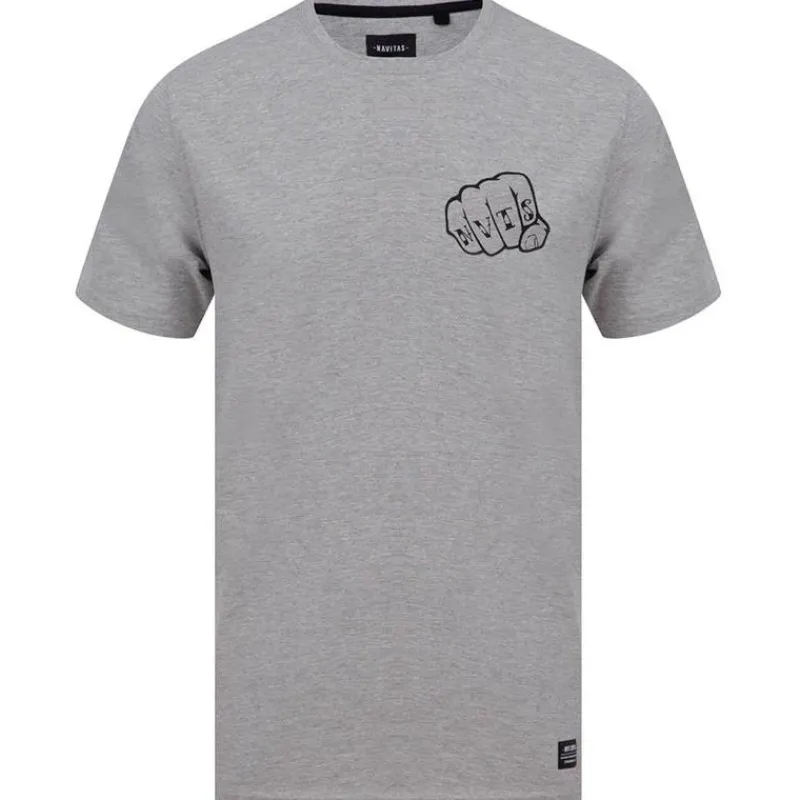 Navitas Tee Shirt Manches Courtes Homme Knuckles T-Shirt - Gris