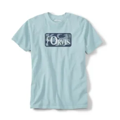 Orvis Tee Shirt Manches Courtes Homme Bent Rod Badge - Bleu Clair