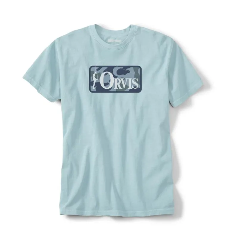Orvis Tee Shirt Manches Courtes Homme Bent Rod Badge - Bleu Clair