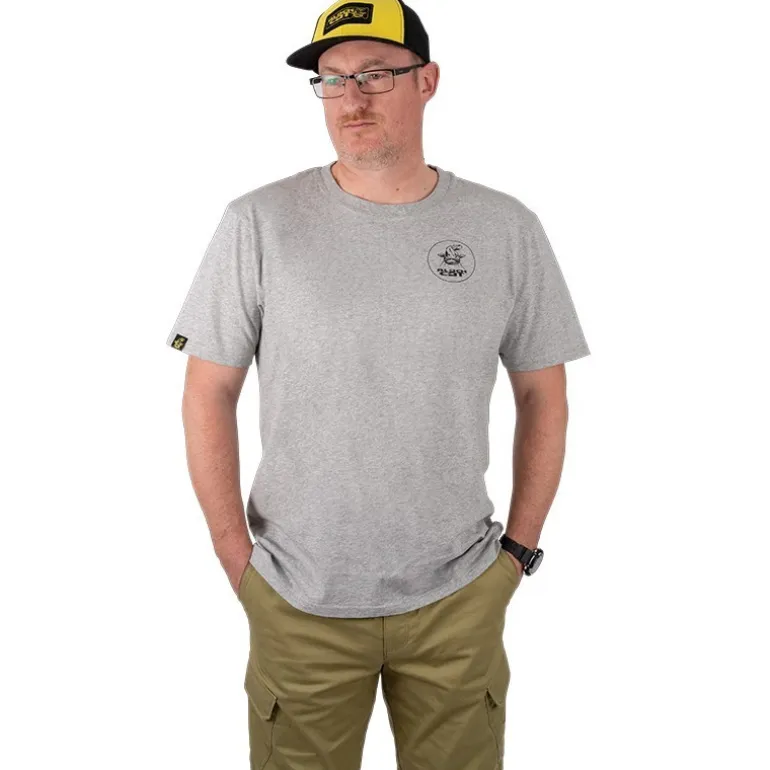 Tee Shirt Manches Courtes Homme Black Cat Grey Marl Tshirt - Gris