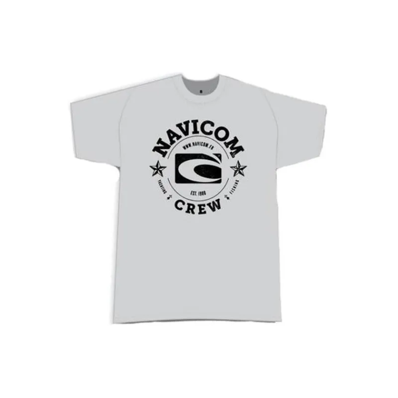 Navicom Tee Shirt Manches Courtes Homme Crew - Gris