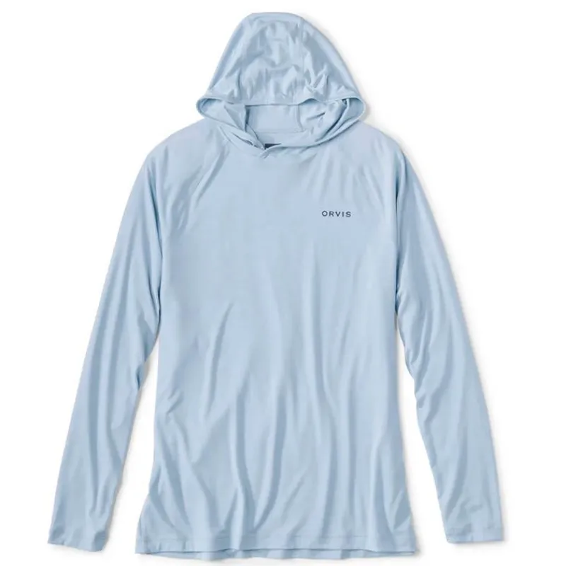 Orvis Tee Shirt Manches Longues Homme Dricast Logo Hoodie - Blue Fog