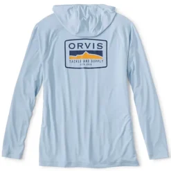 Orvis Tee Shirt Manches Longues Homme Dricast Logo Hoodie - Blue Fog