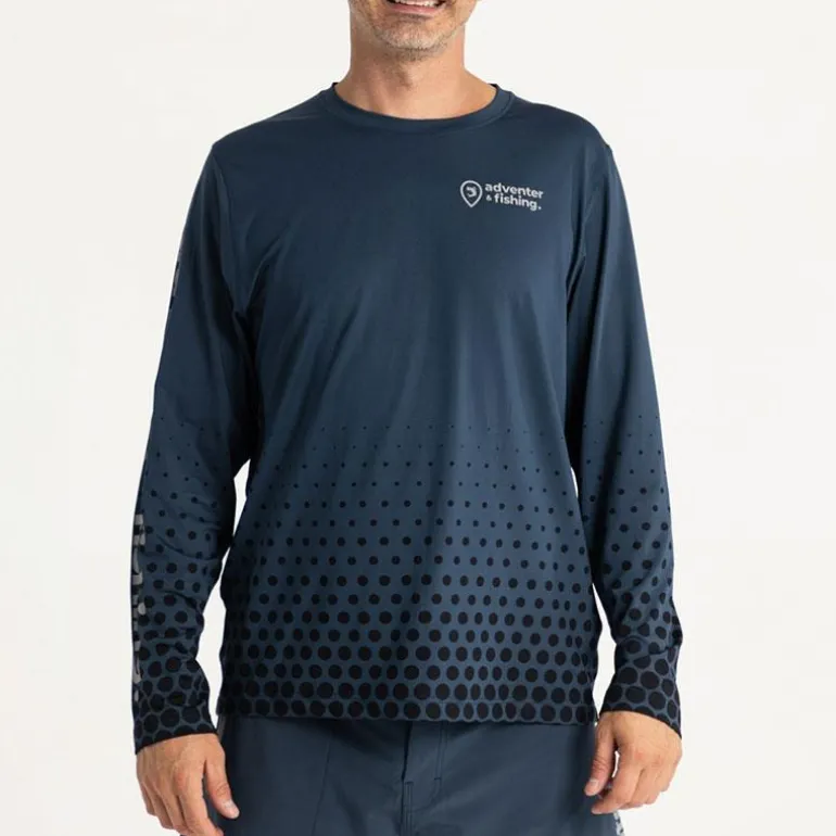 Tee Shirt Manches Longues Homme Adventer & Fishing Bozed Anti Uv - Marine