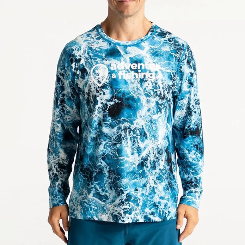Adventer & Fishing Tee Shirt Manches Longues Homme Bozed Anti Uv - Gris