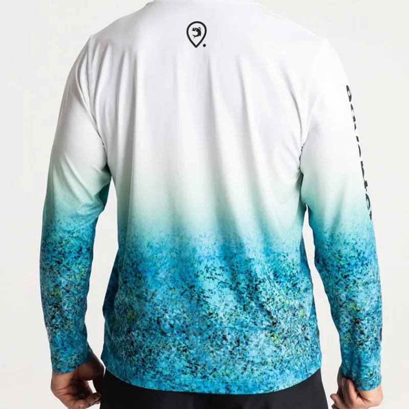 Adventer & Fishing Tee Shirt Manches Longues Homme Bozed Anti Uv - Bleu