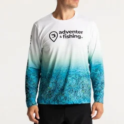 Adventer & Fishing Tee Shirt Manches Longues Homme Bozed Anti Uv - Bleu