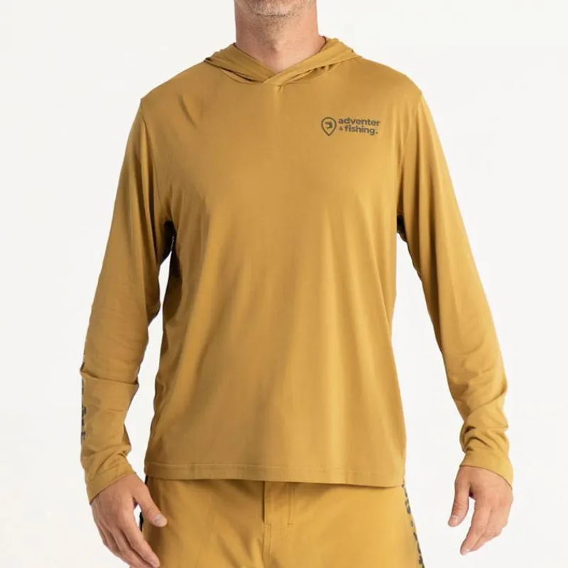 Adventer & Fishing Tee Shirt Manches Longues Homme Golon Anti Uv - Jaune