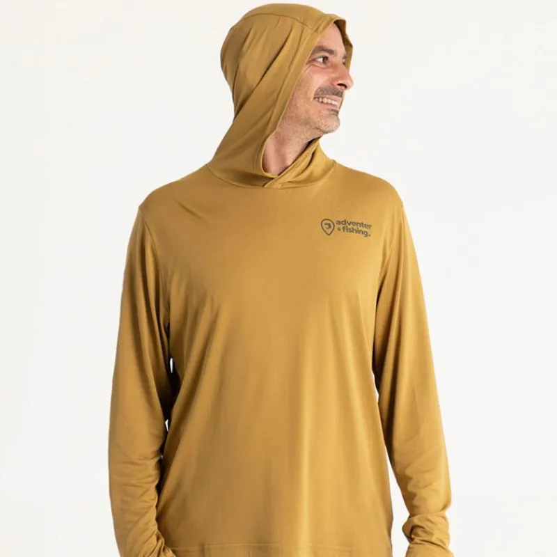 Adventer & Fishing Tee Shirt Manches Longues Homme Golon Anti Uv - Jaune