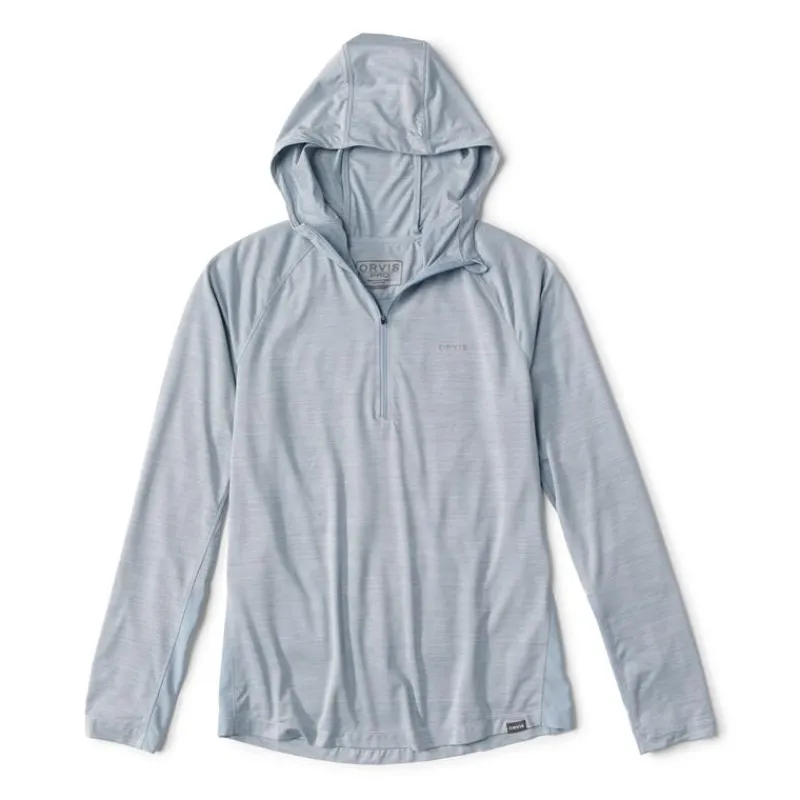 Orvis Tee Shirt Manches Longues Homme Avec Capuche Pro Sun - Bleu Clair