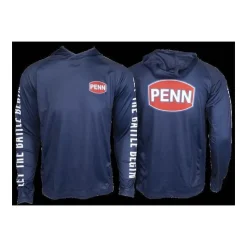 Penn Tee Shirt Manches Longues Homme Pro Hooded Jersey Anti Uv - Marine