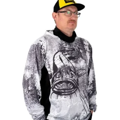 Black Cat Tee Shirt Manches Longues Homme Sun Jersey - Gris/Blanc