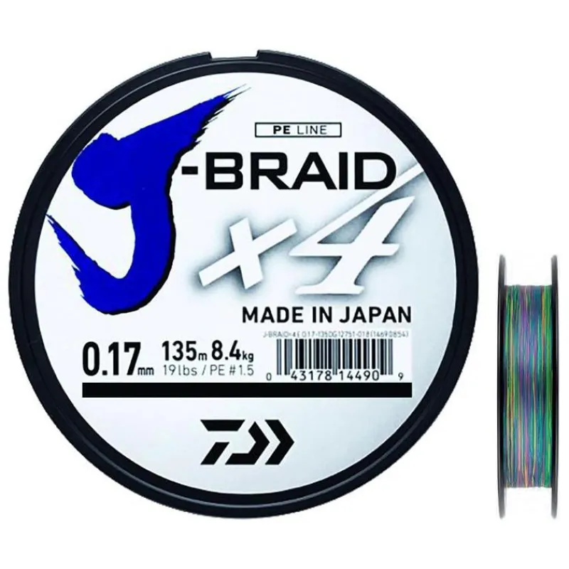 Daiwa Tresse J Braid X4b Multicolore - 150M