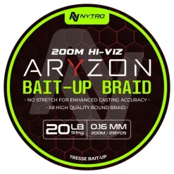 Nytro Tresse Aryzon Hiviz Bait-Up Braid - Lime Green - 200M