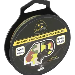 Carp Spirit Tête De Ligne 4D Camo Braided Line Shock Leader - 5M