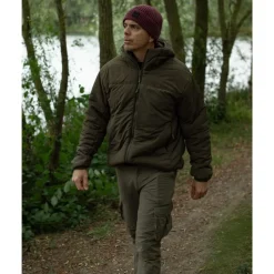 Korda Veste Homme Insulated Hooded Jacket - Dark Olive