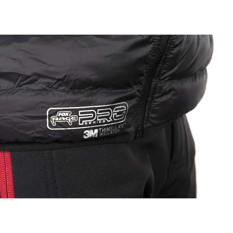 Fox Rage Veste Sans Manche Homme Pro Series Reversible Lightweight Quilted Gilet - Noir/Rouge