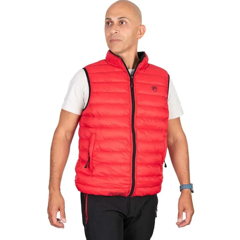 Fox Rage Veste Sans Manche Homme Pro Series Reversible Lightweight Quilted Gilet - Noir/Rouge